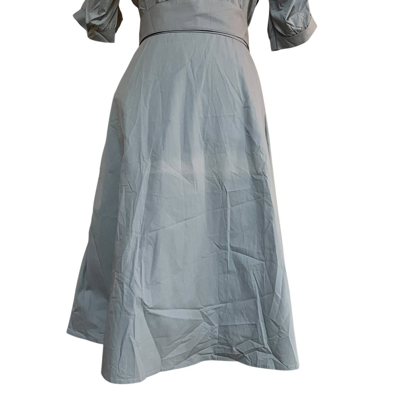 Blue Ruffled A-Line Dress