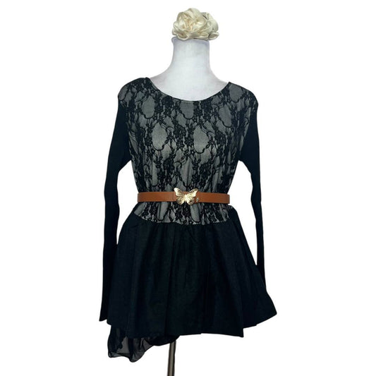 Lace Dress with Flower Detail
