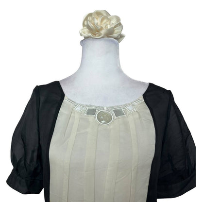 Black Dress Embroidered Yoke