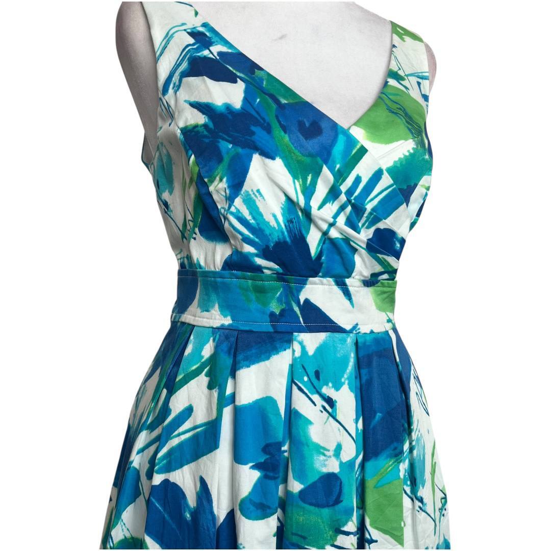 Vintage Abstract Print Flared Dress
