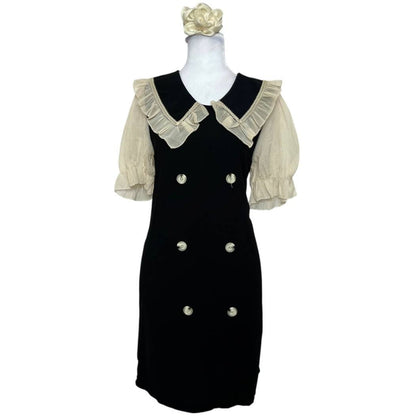 Vintage Black Dress with Peter Pan Collar