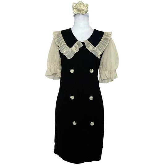Vintage Black Dress with Peter Pan Collar
