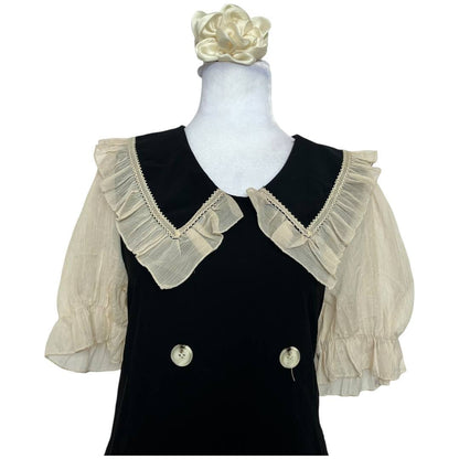 Vintage Black Dress with Peter Pan Collar