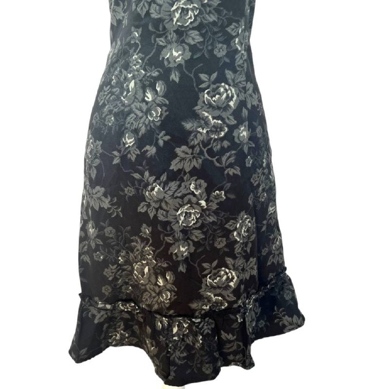 Black Floral Lace Sleeveless Dress