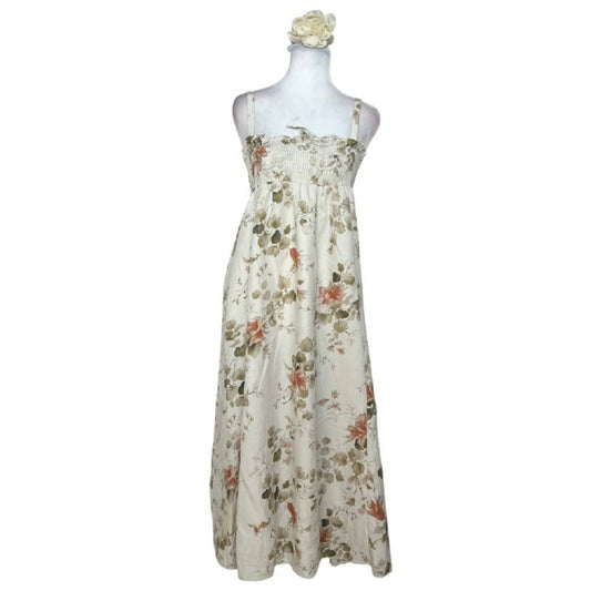 Cream Floral Bohemian Maxi Sundress