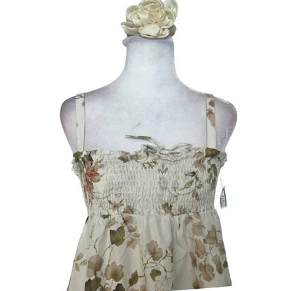 Cream Floral Bohemian Maxi Sundress