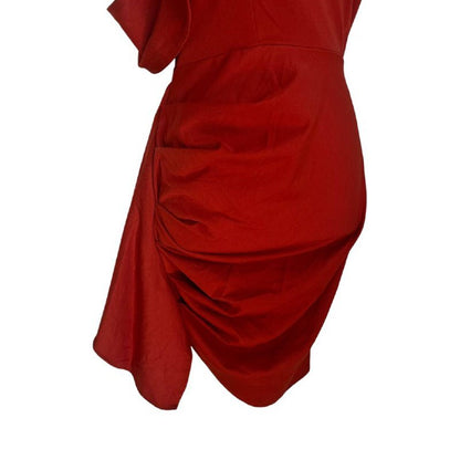 Red One-Shoulder Ruffle