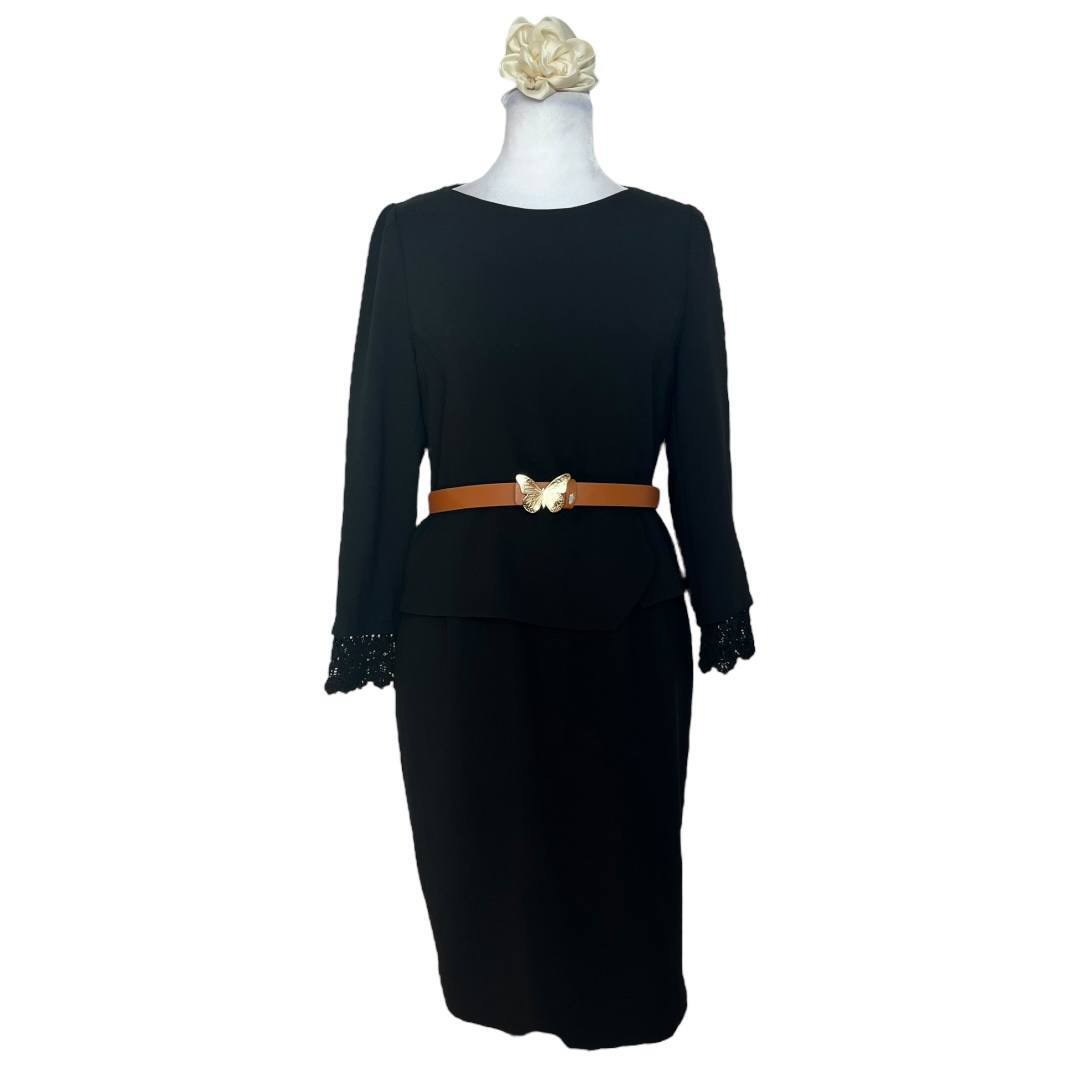 Black Peplum Lace Dress