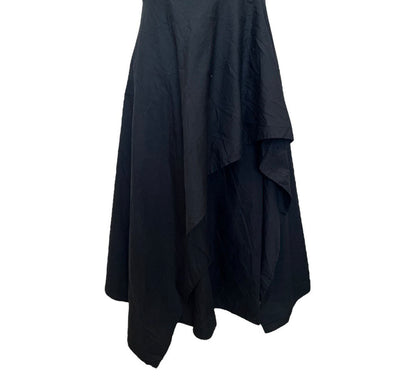Black Asymmetrical Ruffle Shirt Dress