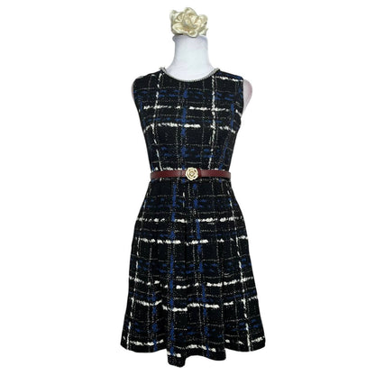 Elegant Plaid Sleeveless Dress