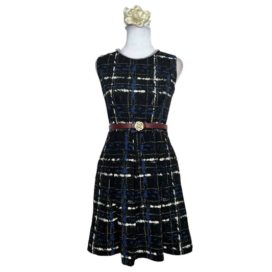 Elegant Plaid Sleeveless Dress