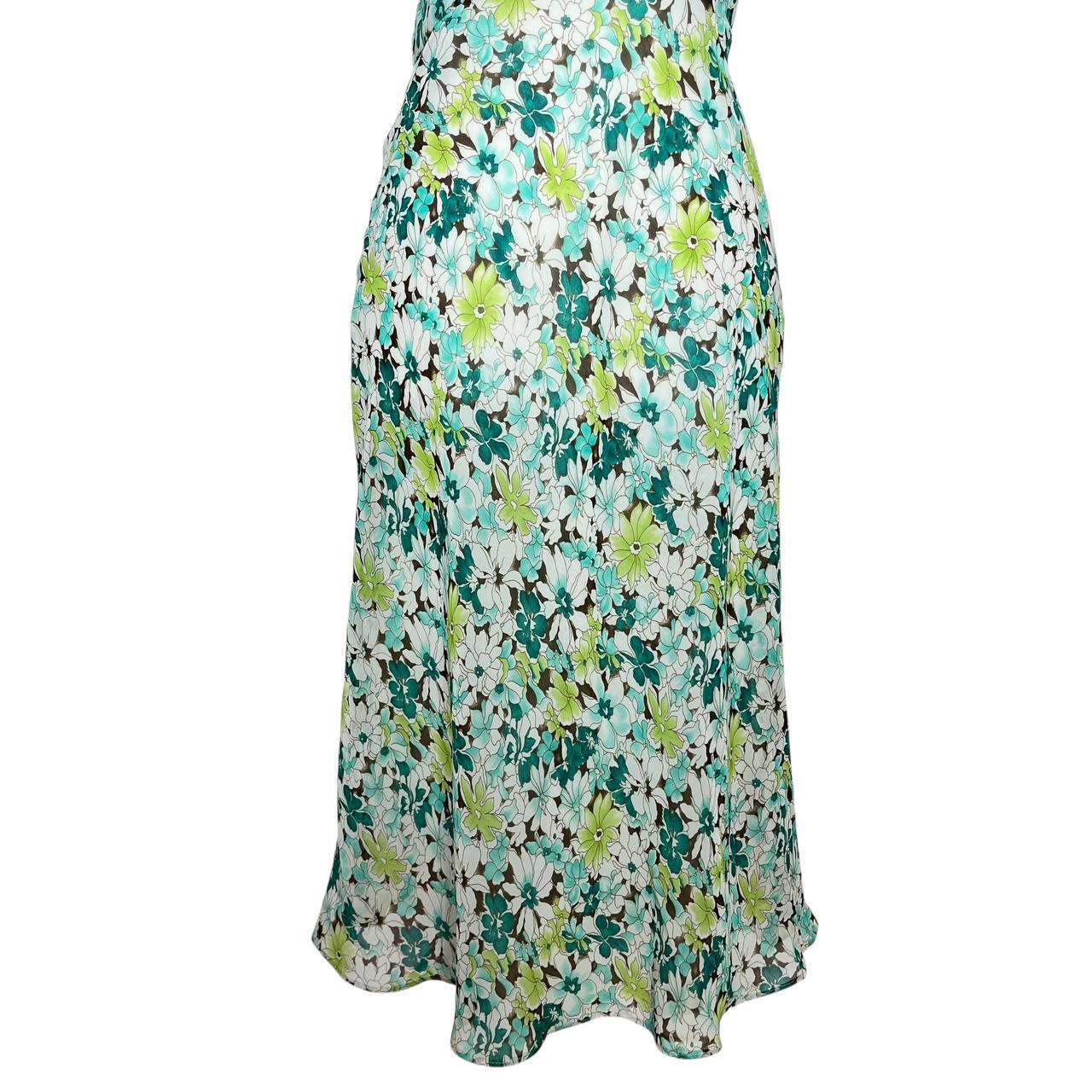 Green Floral Ruffle Dress