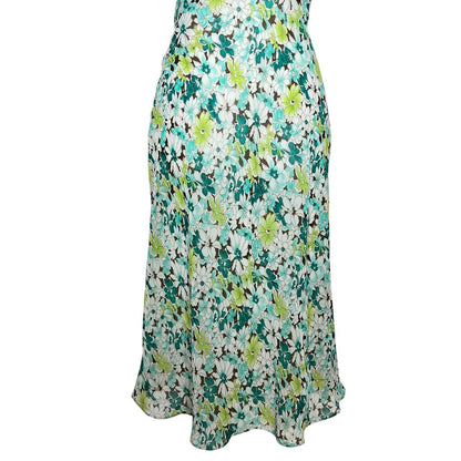 Green Floral Ruffle Dress
