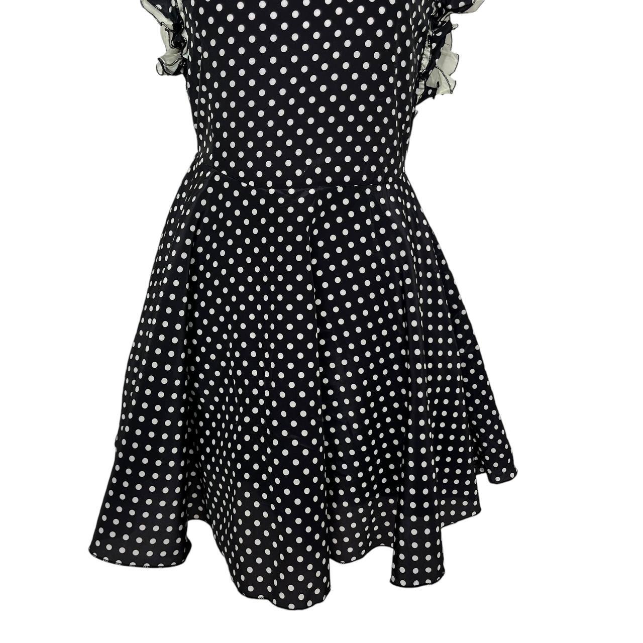 Black Polka Dot Flare Cocktail Dress