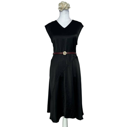 Elegant Black Satin Dress