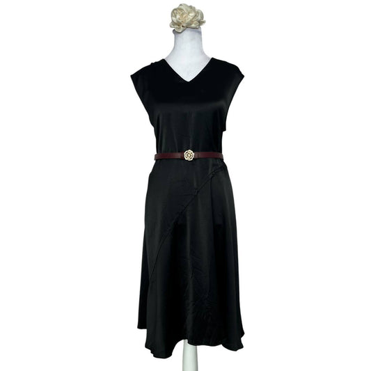 Elegant Black Satin Dress