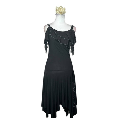Elegant Black Cold-Shoulder Dress