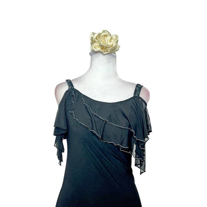 Elegant Black Cold-Shoulder Dress