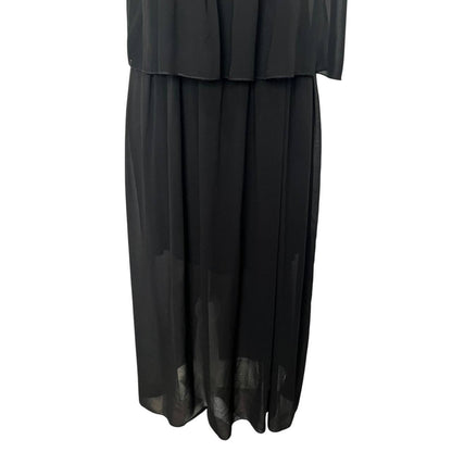 Black Sleeveless Semi-Sheer Dress