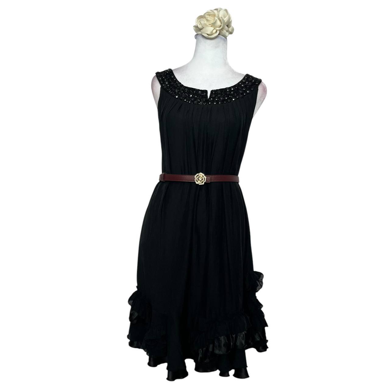 Black Sleeveless Ruffled Dress