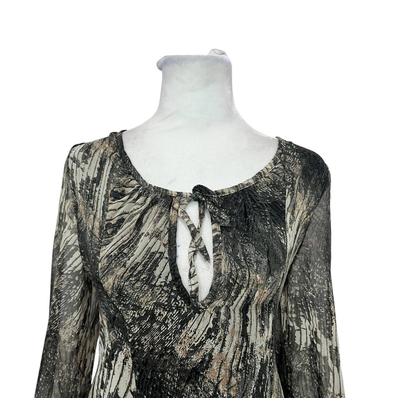 Black Abstract Pattern Blouse Dress
