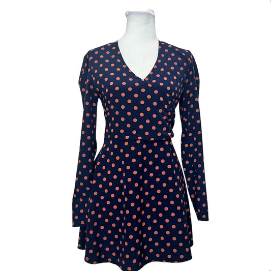 Navy Blue Polka Dot Mini Dress