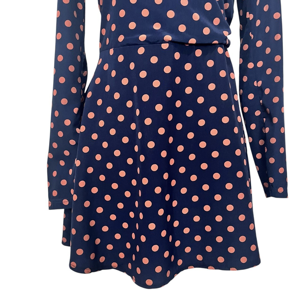 Navy Blue Polka Dot Mini Dress