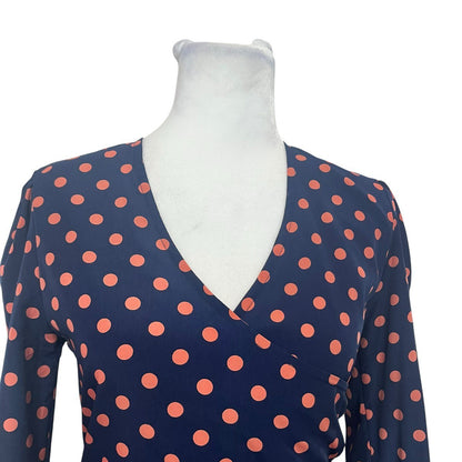 Navy Blue Polka Dot Mini Dress