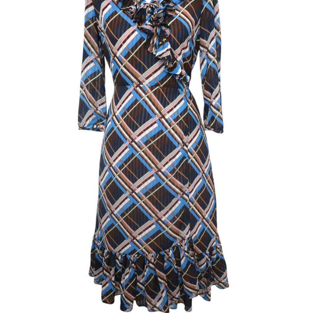 Plaid V-Neck Wrap Dress