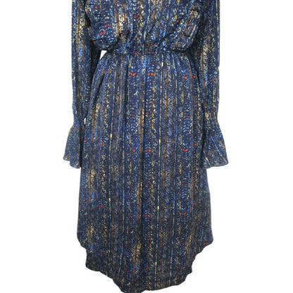 Ruffled High Neck Abstract Dress