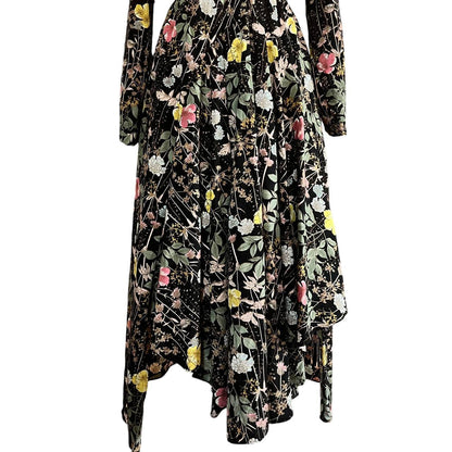 Floral Print Asymmetrical Hem Dress