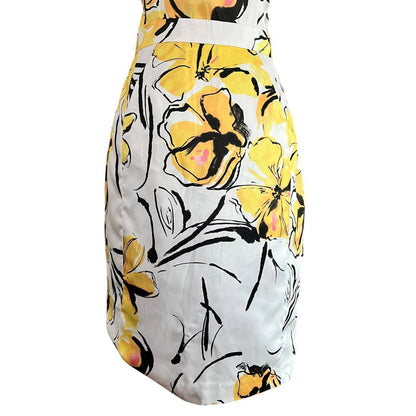 Yellow Floral Capped Sleeve Dress