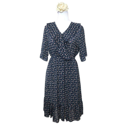 Dark Blue Midi-Length Dress