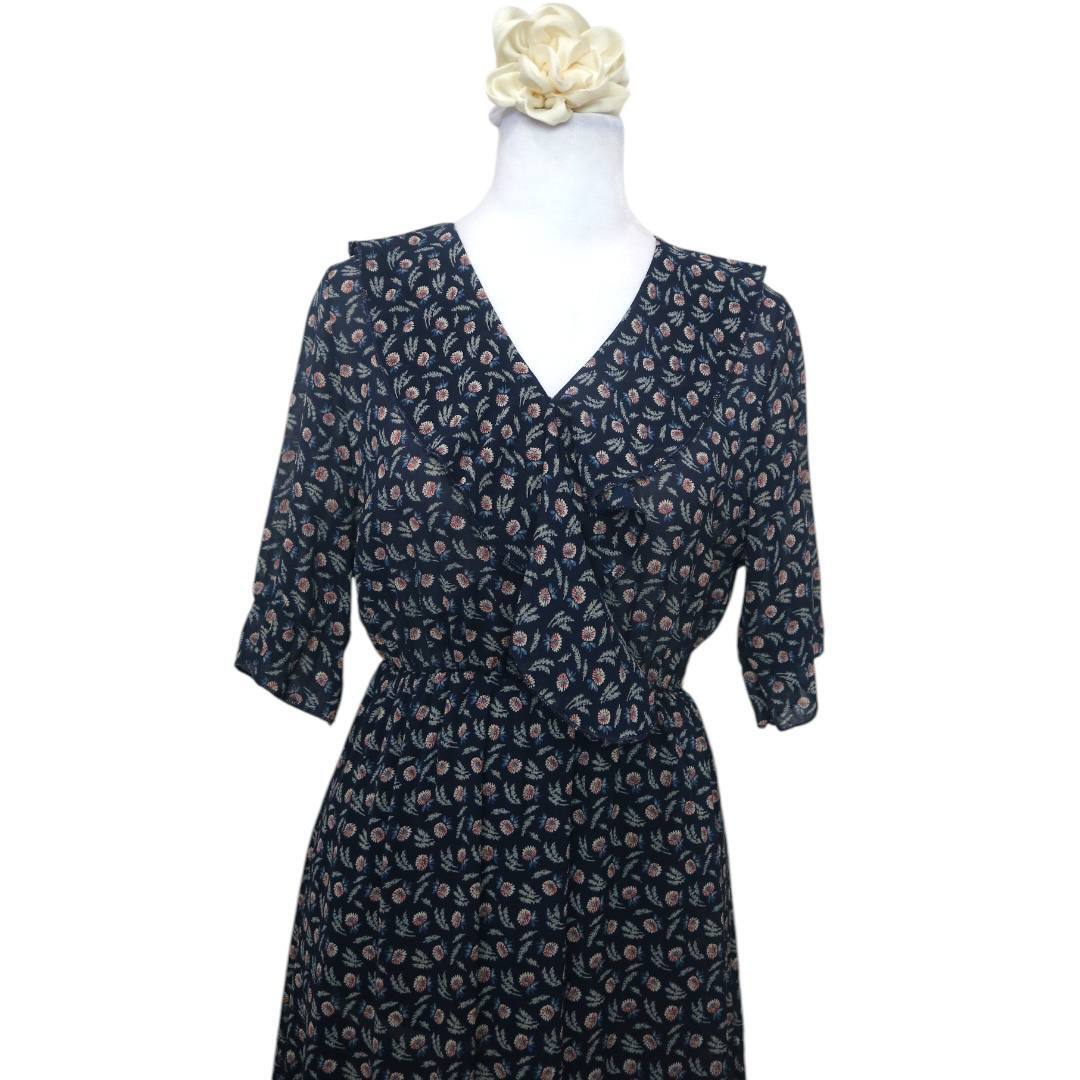 Dark Blue Midi-Length Dress