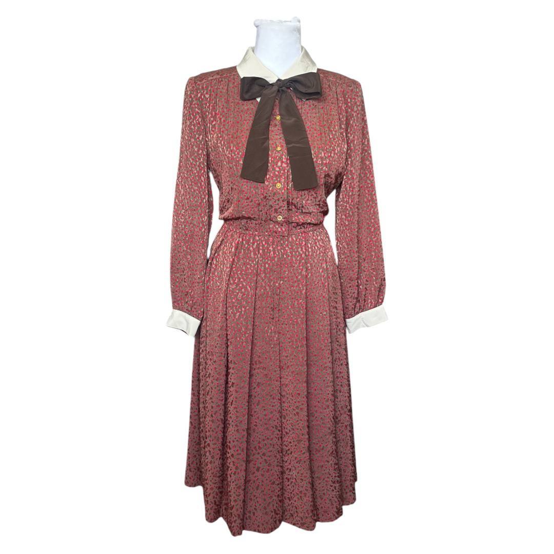 Vintage Midi Dress with Bow
