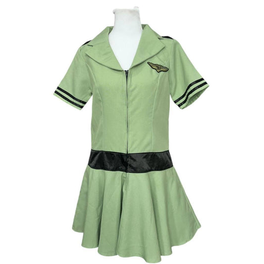 Green Flight Attendant Costume Dress