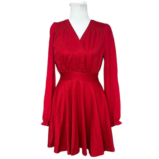 Red Vintage Dress with Long Sleeves