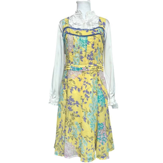 Vintage Yellow Pinafore Dress