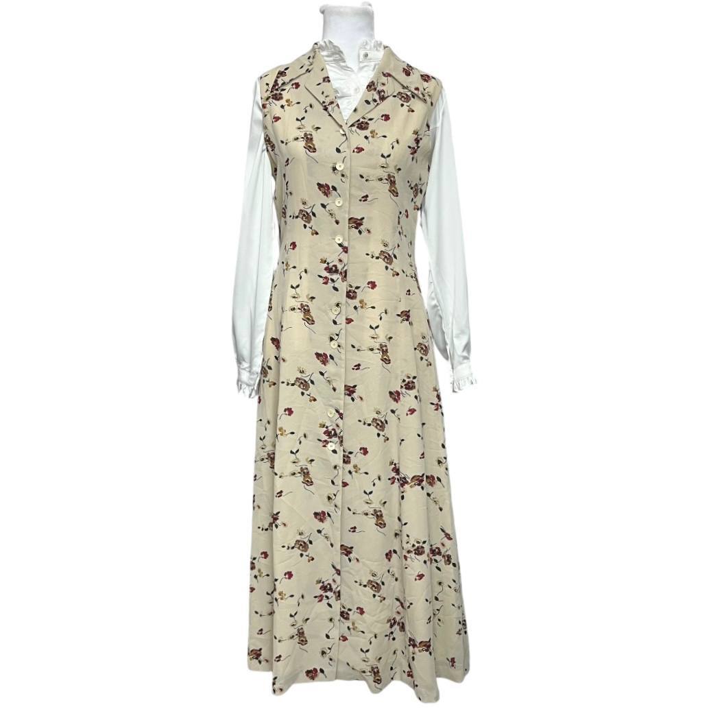 Vintage Floral Sleeveless Maxi Dress