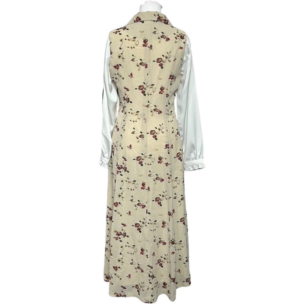 Vintage Floral Sleeveless Maxi Dress