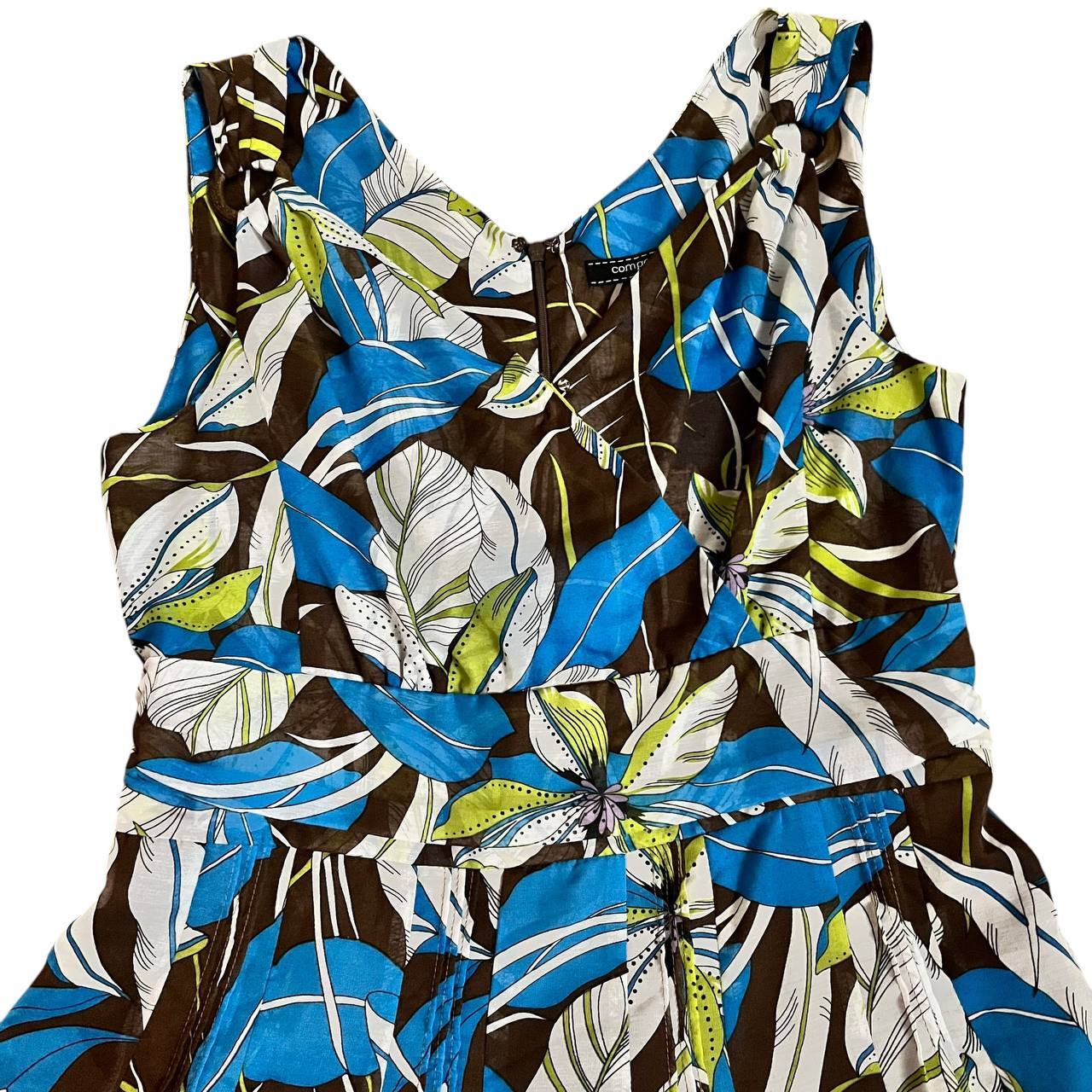 Vintage Blue Floral Pinafore Dress