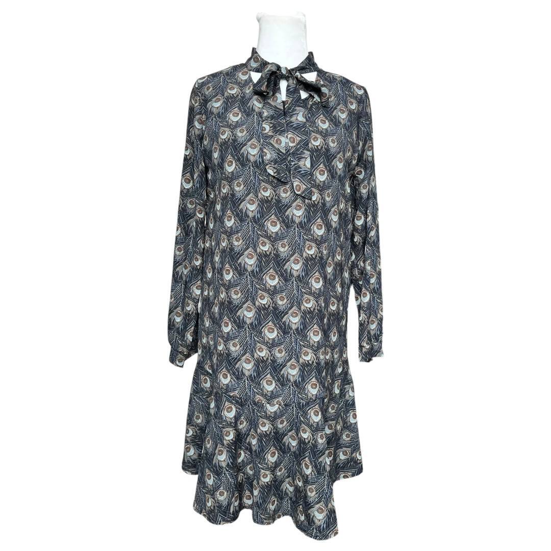 Peacock Feather Pattern Long Dress
