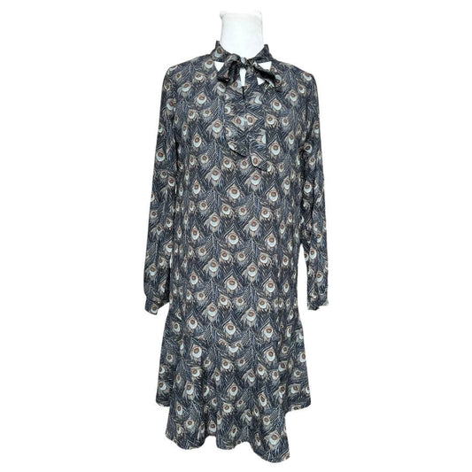 Peacock Feather Pattern Long Dress