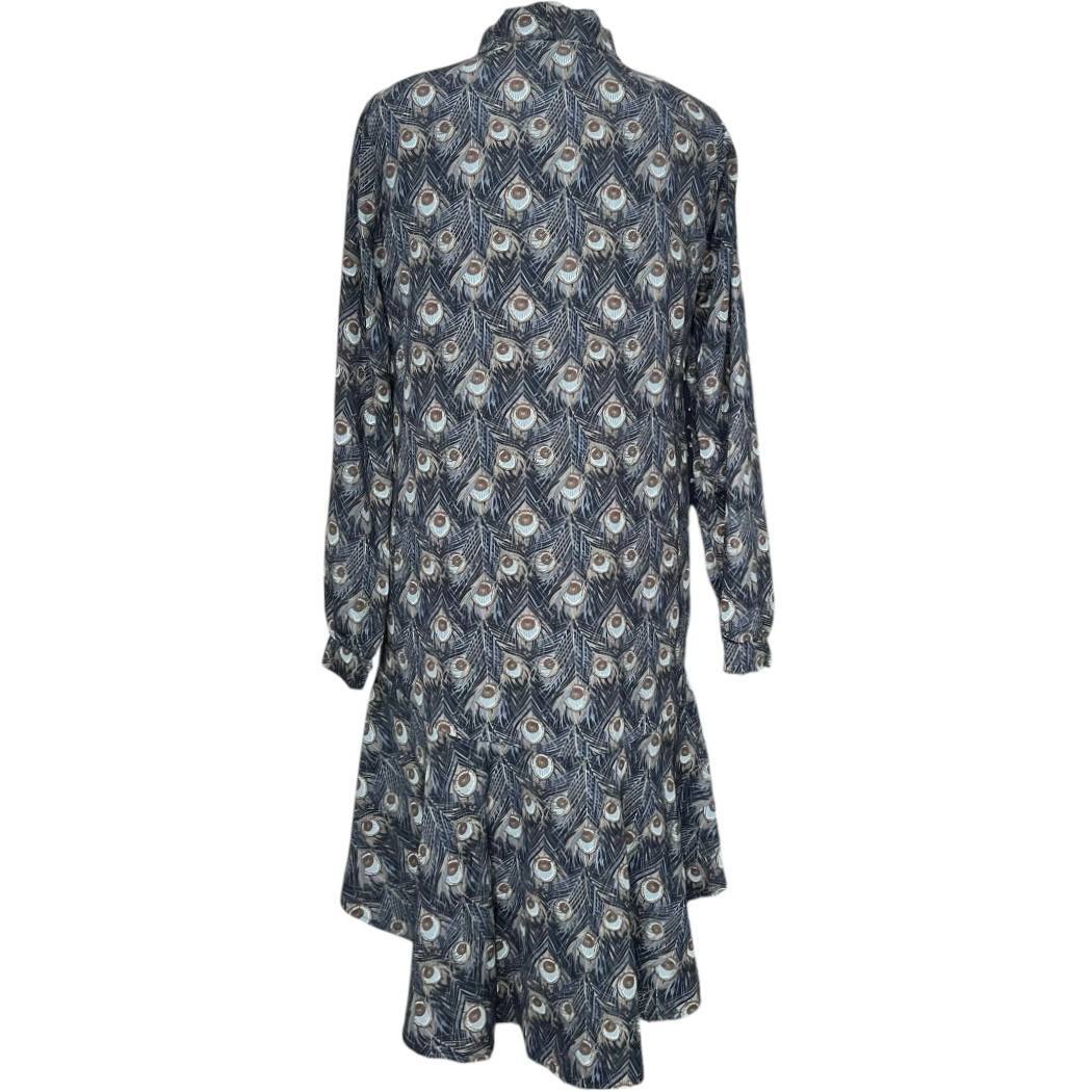Peacock Feather Pattern Long Dress
