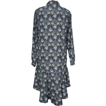 Peacock Feather Pattern Long Dress