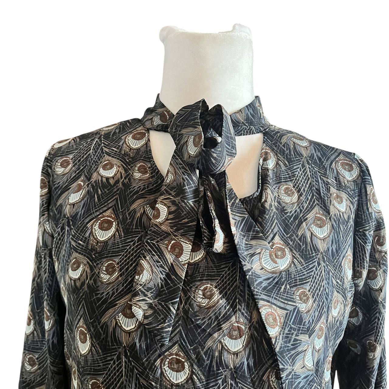 Peacock Feather Pattern Long Dress