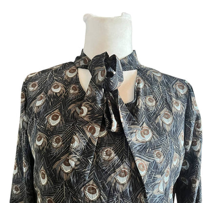 Peacock Feather Pattern Long Dress