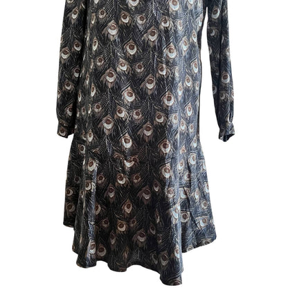 Peacock Feather Pattern Long Dress