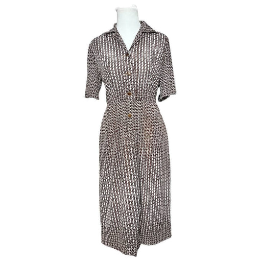 Geometric Pattern Button-Down Dress