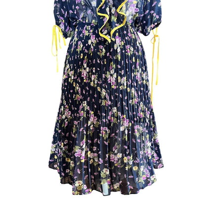 Vintage Floral V-Neck Dress